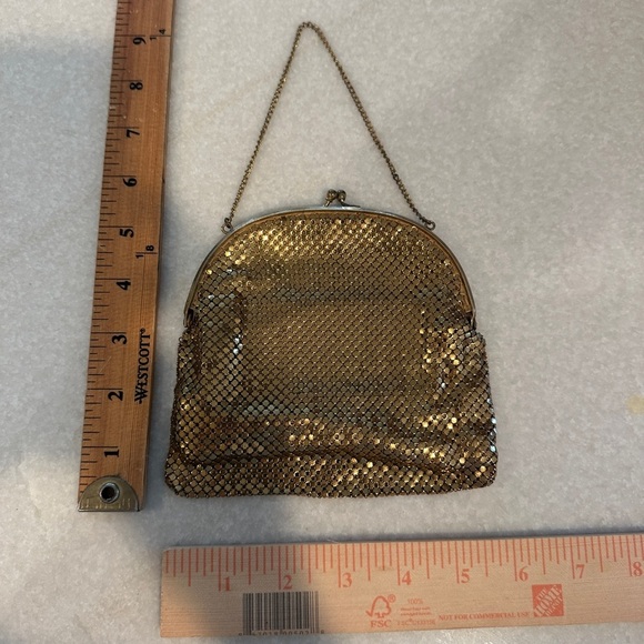 Vintage Handbags - Small Vintage Gold Mesh Evening Bag 1950s